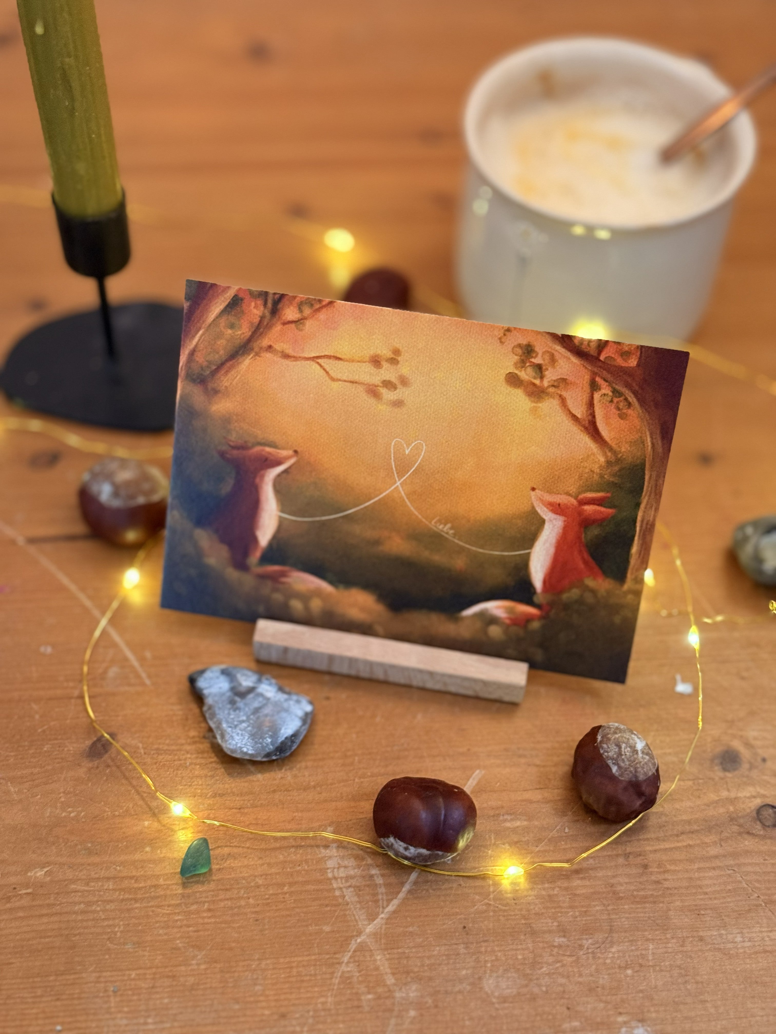 Postkarte „Liebe.“ | Eine Illustration über Verbundenheit, Zuhausegefühl und tiefstem „Wie schön ist das mit uns“.