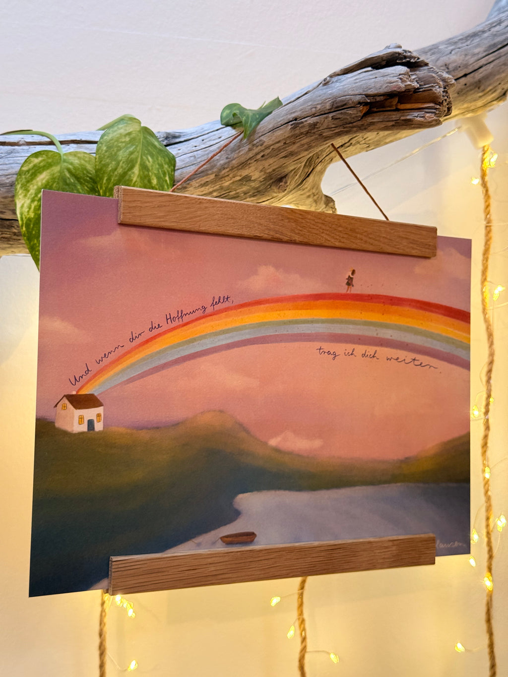 Kunstdruck „Ich trag dich weiter.“ | Eine ermutigende Illustration über „Du musst das nicht alleine schaffen“.