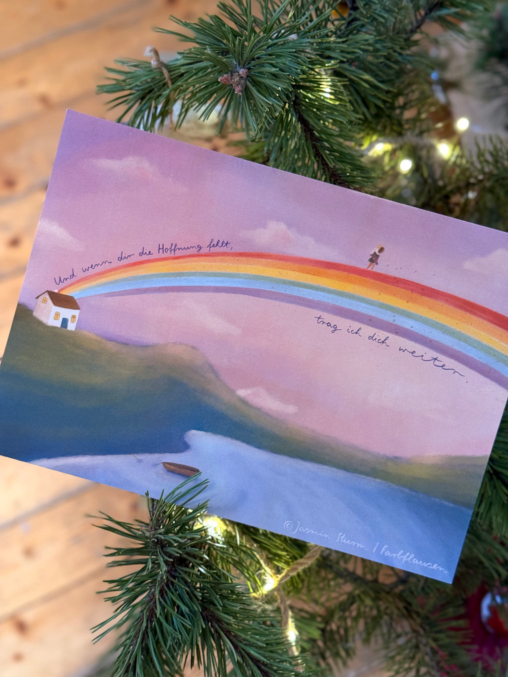 Kunstdruck „Ich trag dich weiter.“ | Eine ermutigende Illustration über „Du musst das nicht alleine schaffen“.