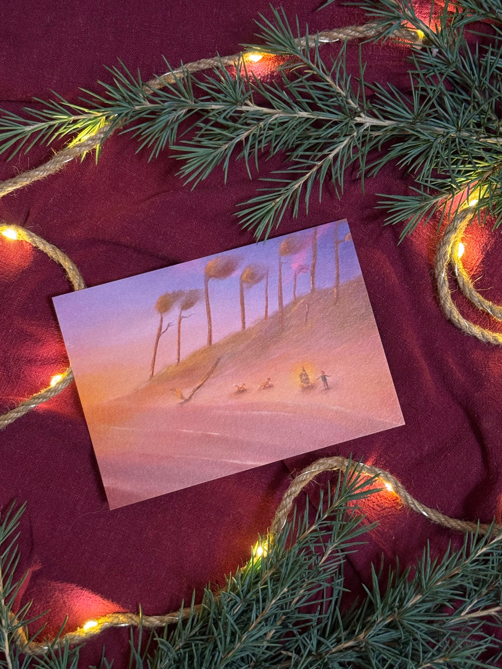 Postkarte "Ostseeweihnacht" | Die schönste Weihnachtskarte aller Zeiten, Meer und Sonnenuntergang und Weihnachten, wie gut kanns werden?