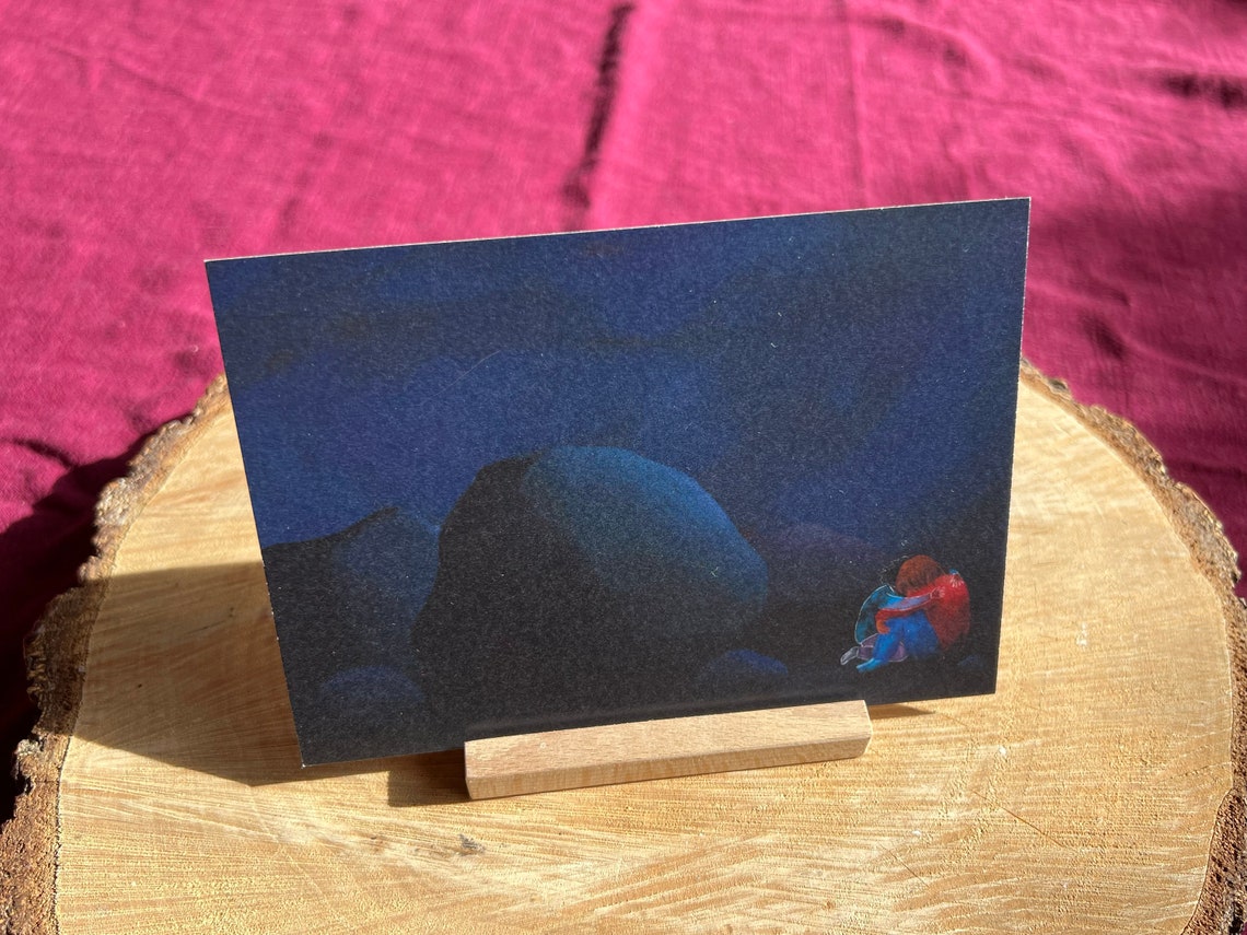 Postkarte "Ich halte dich" | Eine Illustration über Aushalten und Gehaltensein, Trauer und Trost.