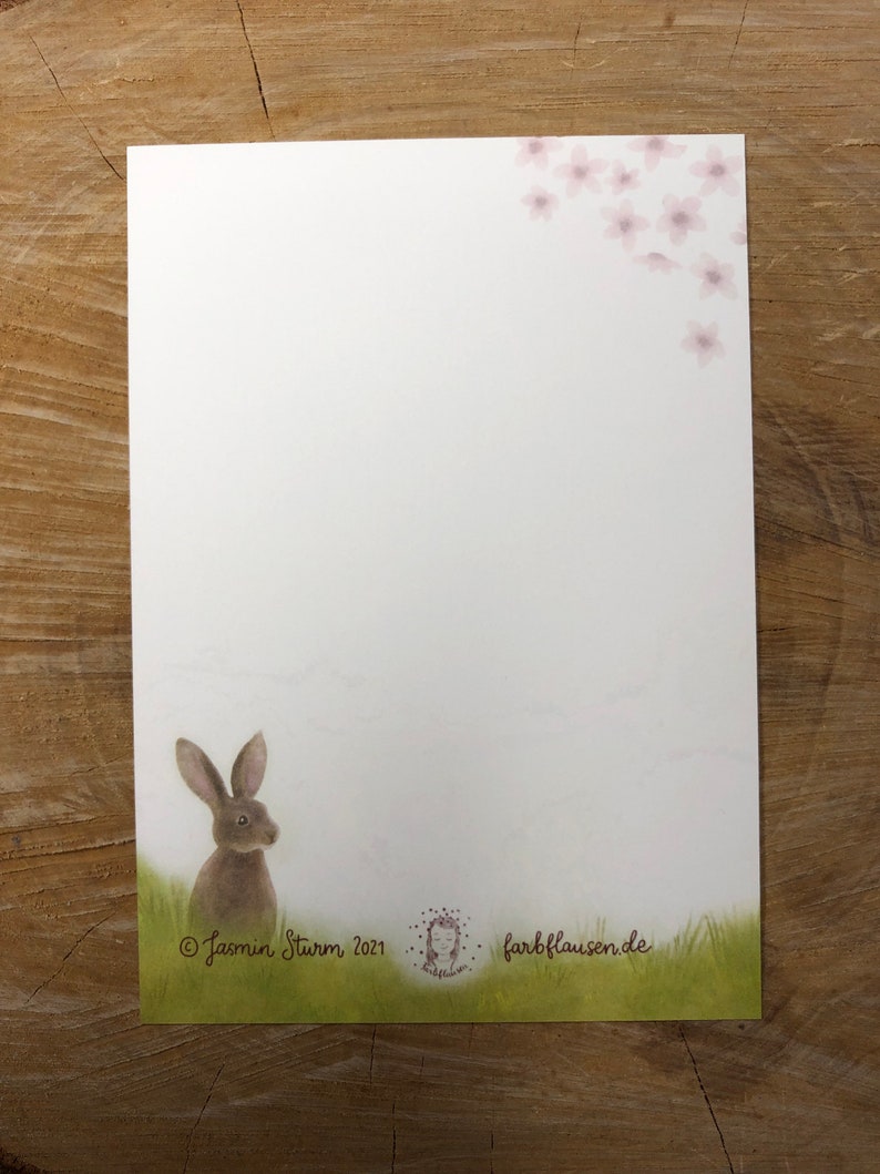 Postkarte „Frühlingswiese“ | Natur Kinderzimmer Ostern März April Mai Jahreszeiten Baum Geschenk Dekoration