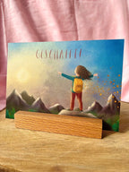 Postkarte "Geschafft!" | Mut, Motivation, Anstrengung, Weg, Erfolg, Prüfung, Vorsatz, Alpen, Hoffnung