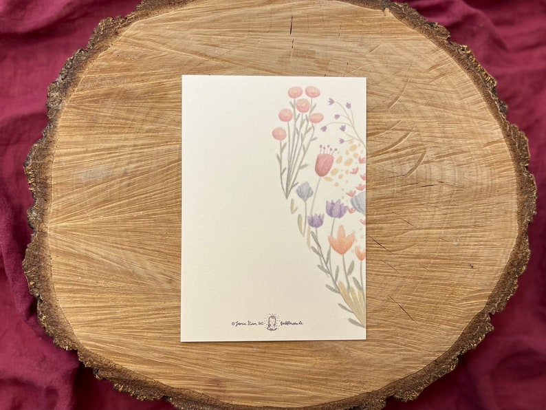 Postkarte „Für dich“ | Herz aus Wildblumen, Illustration. Aquarell, Geschenk, Grußkarte, Glückwünsche, Geburtstag, Freundschaft, Blumenherz