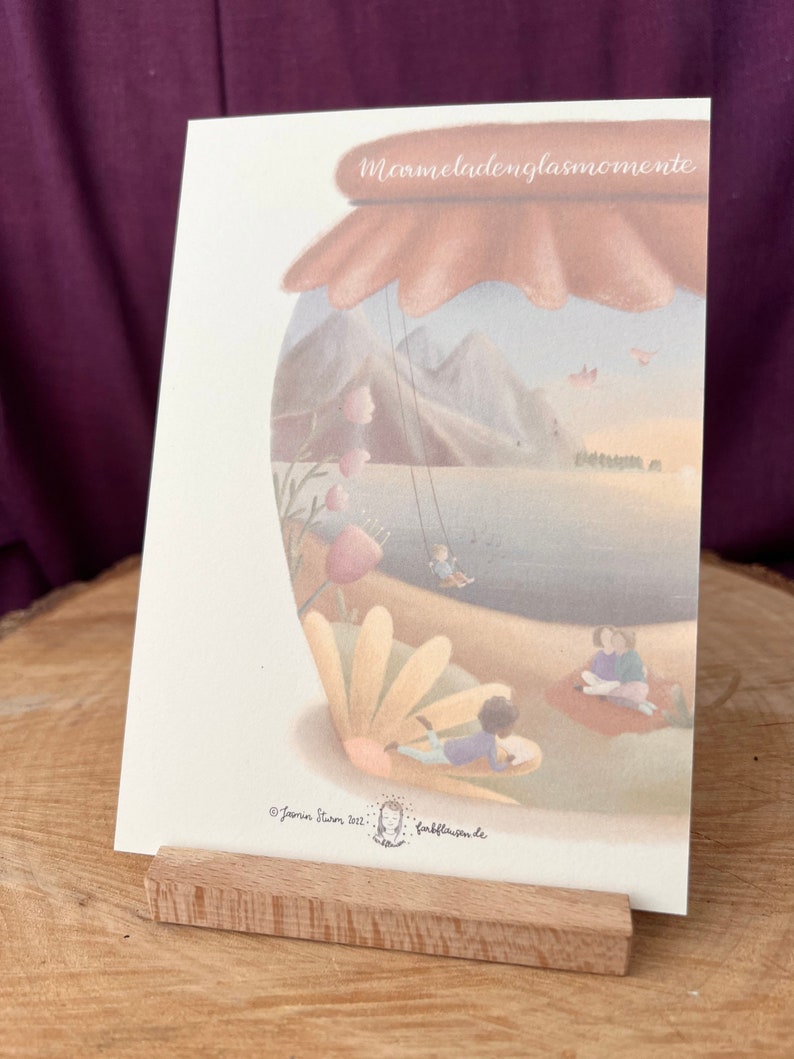 Postkarte „Marmeladenglasmomente“ | dein persönlicher Ruheort. Eine Glücksinsel. Ermutigung, Natur, Meer, Freundschaft, Achtsamkeit, Liebe.