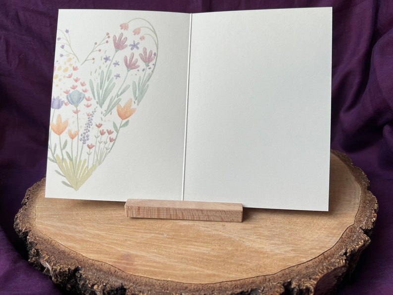 Klappkarte mit Wildblumenherz „Du bist ein Segen“ | Freundschaft, Danke, Geburtstag, Liebe, Geschenk, Garten, Handlettering, Illustrtration