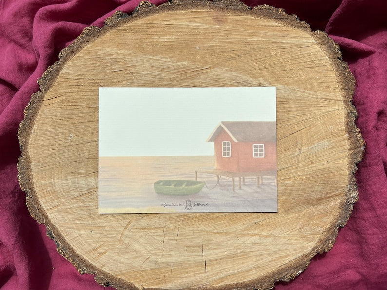 Postkarte "Meeressehnsucht" | eine Illustration, die Wellenrauschen, Ruhe und Schönheit schenken möchte - dir selbst oder anderen.