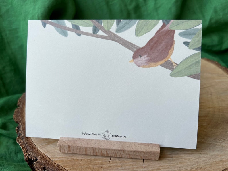 Postkarte „Zwitschergrüße“ | Drei Vögel im Baum mit Text „Alles Liebe“ - für Geburtstag, Gratulation oder einfach so!