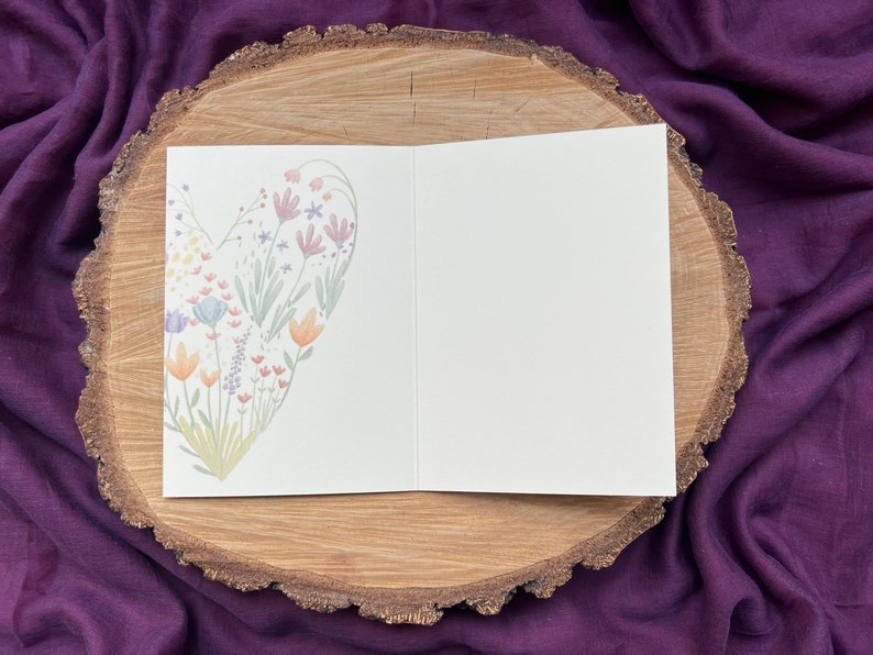 Klappkarte mit Wildblumenherz „Du bist ein Segen“ | Freundschaft, Danke, Geburtstag, Liebe, Geschenk, Garten, Handlettering, Illustrtration