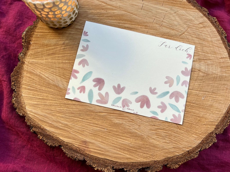 Postkarte "Gutschein" | Florale Karte für deine Gutscheine. Vorder- & Rückseite liebevoll illustriert mit Platz für deine Worte. Für Geburtstag und co!