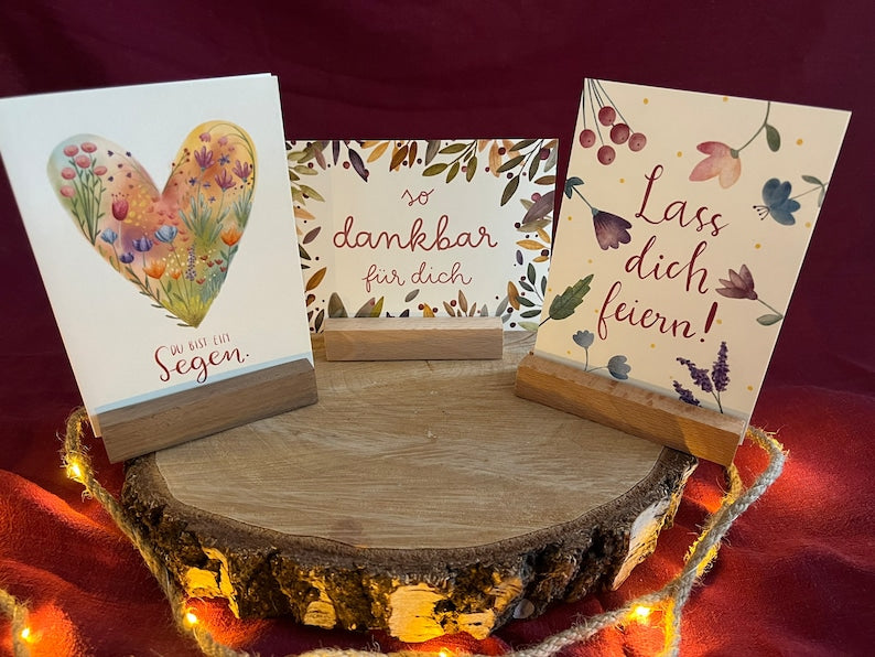 Kartenset „Komplimente“ | 3 liebevoll illustrierte Post-/bzw. Klappkarten mit wertschätzenden Worten für liebe Menschen.