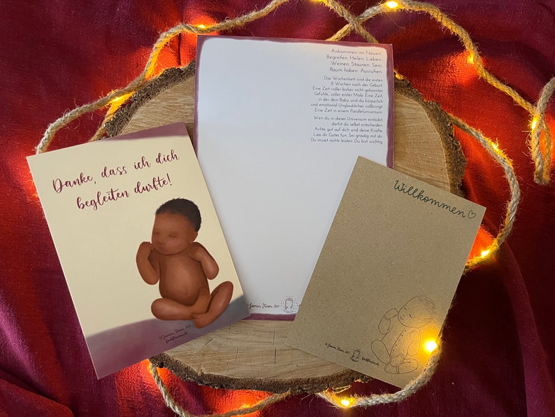 Kartenset „Geburt und Wochenbett“ | 3 wunderschöne, besondere Drucke, die helfen, Familien in das Leben mit Kind zu begleiten.