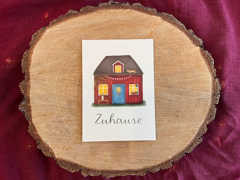 Zuhause | eine Postkarte für Umzüge, Neuanfänge, heimelige Orte - und Menschen, bei denen du dich zuhause fühlst.