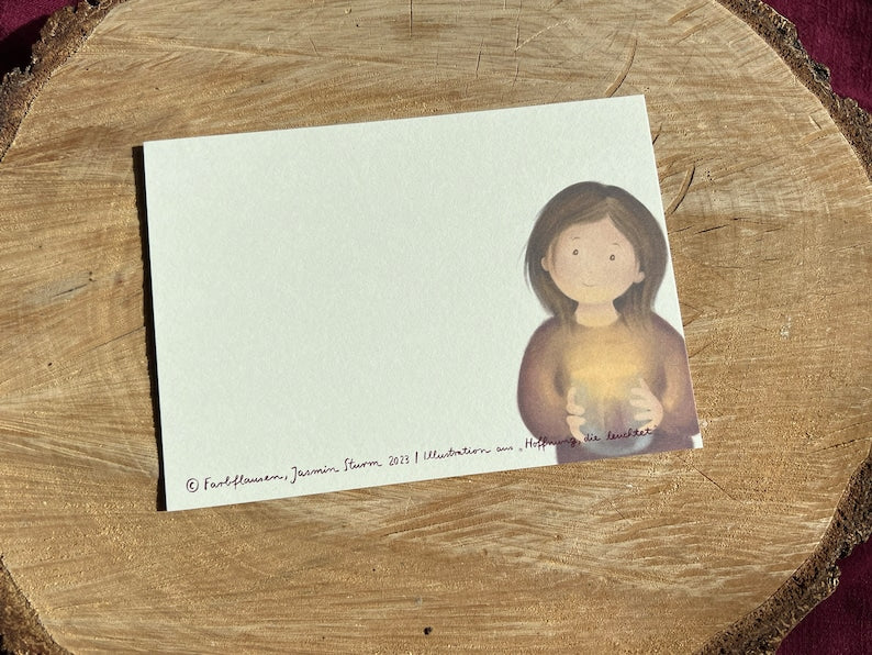 Postkarte "Du bringst mich zum Leuchten" | Eine Illustration mit dem schönsten Kompliment.