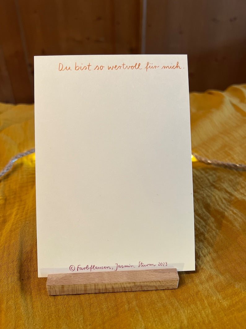 Postkarte "Du bist so wertvoll für mich" | Eine Postkarte mit 12 liebevollen Botschaften - für dich und alle, die dir wertvoll sind.