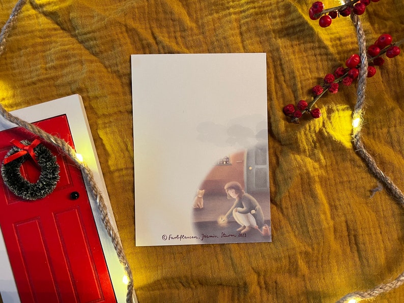 Postkarte "Gutes säen" | Mein Jahresmotiv für 2024. Eine warme Illustration über den Wert des Kleinen und vermeintlich Unbedeutenden und über das Leben.