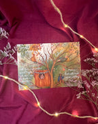 Kunstdruck "Baumbotschaften 1" | Ein liebevoll illustriertes Affirmationsmotiv mit warmen Farben, vielen Details und stärkenden Gedanken.