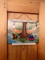 Kunstdruck "Baumbotschaften 3" | Ein liebevoll illustriertes Affirmationsmotiv mit warmen Farben, vielen Details und stärkenden Gedanken.