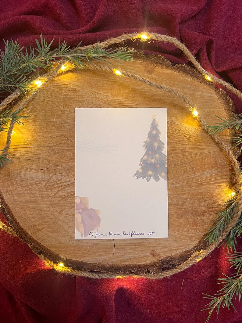 Postkarte „Weihnachtsbaumschlaf“ | Mein liebstes Weihnachtsmotiv.