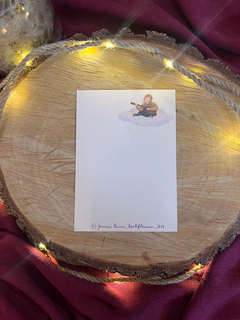 Postkarte „Wolkenort“ | Eine Illustration mit warmweichen Wohlfühlmotiv.