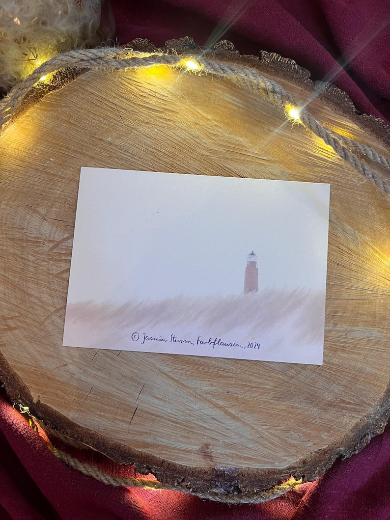 Postkarte „Leuchtturm“ | Eine Illustration von meinem Herzensort.