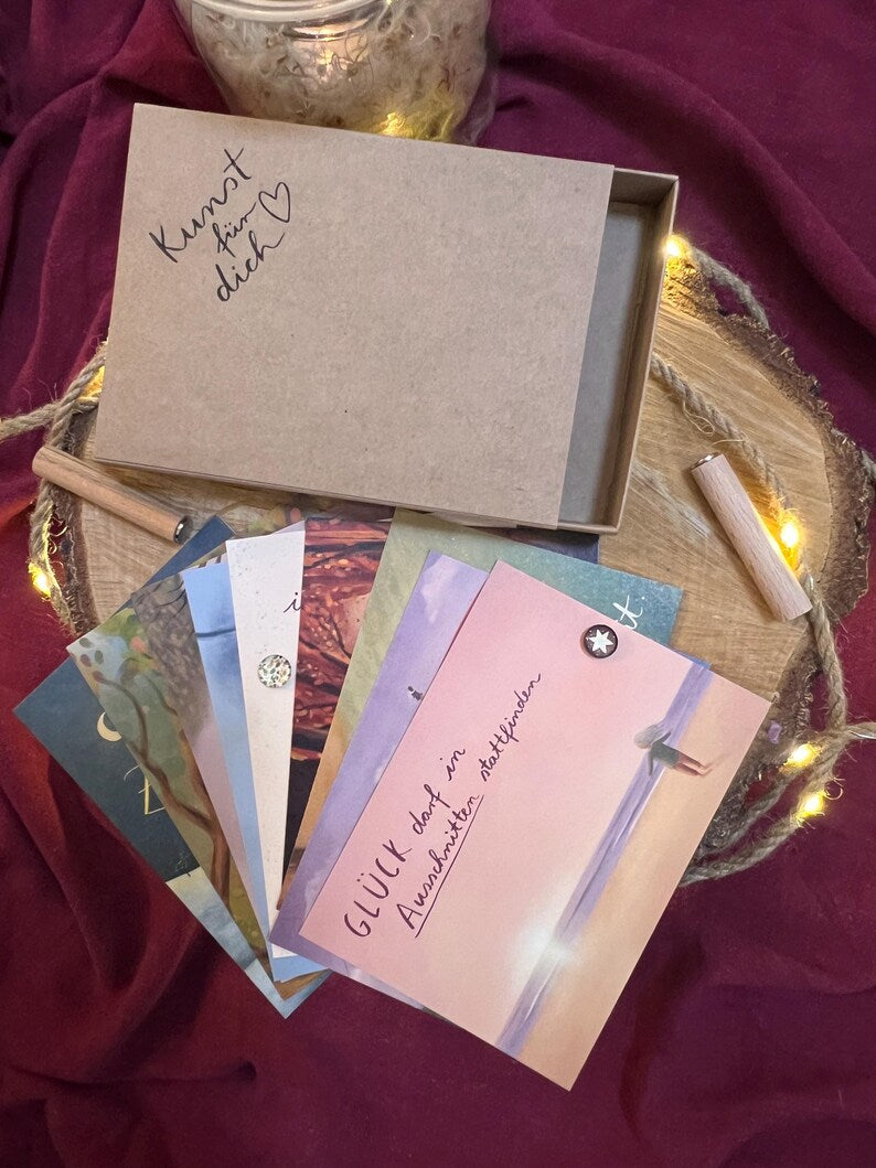 Box „Kunst für dich“ Ermutigung | Eine Schachtel mit  9 ermutigenden Illustrationen - als Geschenkset oder für dich selbst.