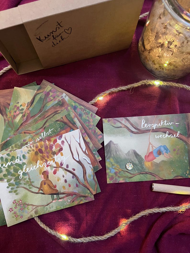 Box „Kunst für dich“ Baumbotschaften | Eine Schachtel mit allen 12 Baumbotschaften - als Geschenkset oder für dich selbst.