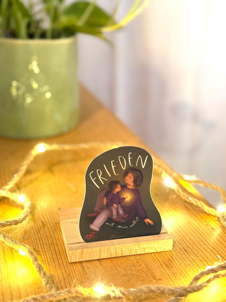 Sticker „Frieden mit mir selbst“ | Ein hochwertiger Sticker über die zarte Hoffnung - zur Personalisierung von Handy, Fahrrad und co.