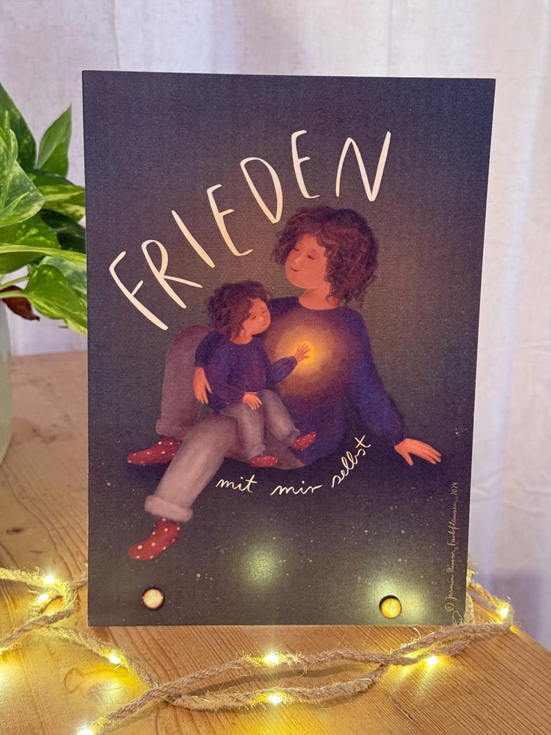 Kunstdruck „Frieden mit mir selbst“ | Eine Illustration über innere Kinder und das, was zählt. Mein Jahresmotiv 2025.