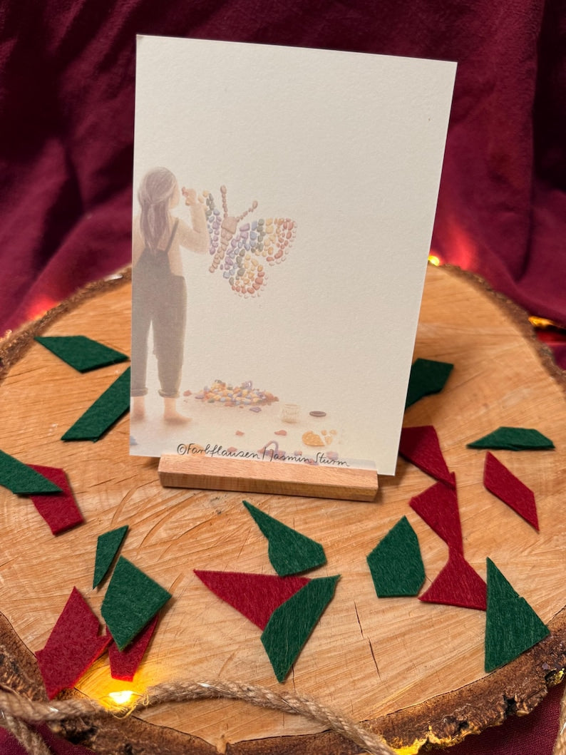 Postkarte „Scherbenhaufen | Mosaik | Es darf Neues werden | Am richtigen Platz“ Ein Motiv für alle, die es fühlen.