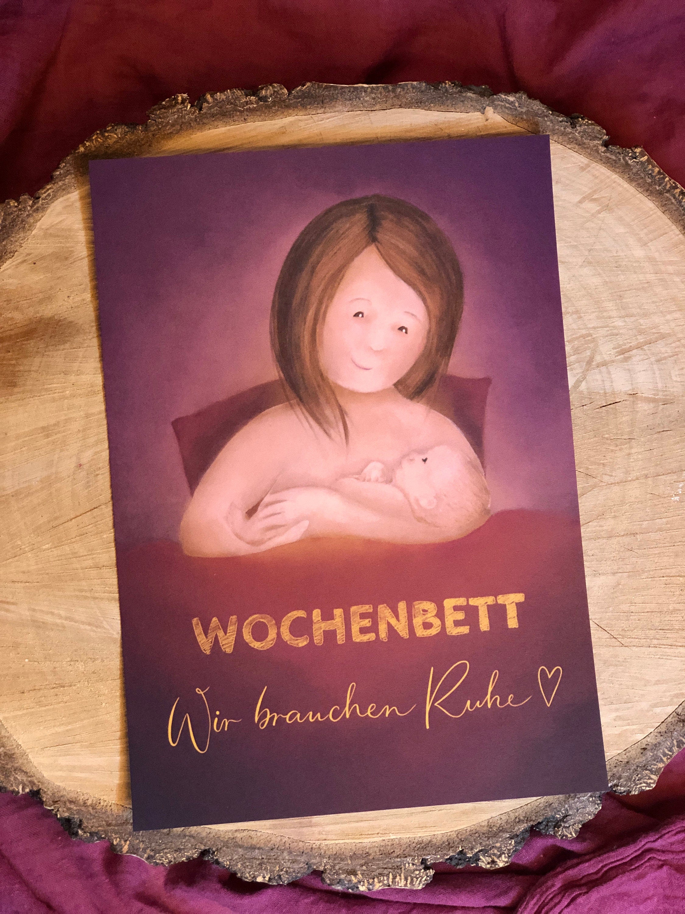 Wochenbett: A5 Illustrationsdruck | für Eltern, Hebammen, Doulas und alle, die neuen Familien etwas Gutes tun möchten. Baby, Schwangerschaft