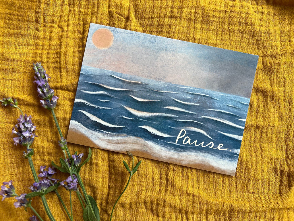 Postkarte „Pause am Meer“ | Eine Illustration für deine Auszeit am Strand.