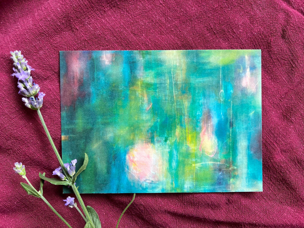 Postkarte „Abstrakt“ | Ein abstraktes Motiv in leuchtenden Farben.