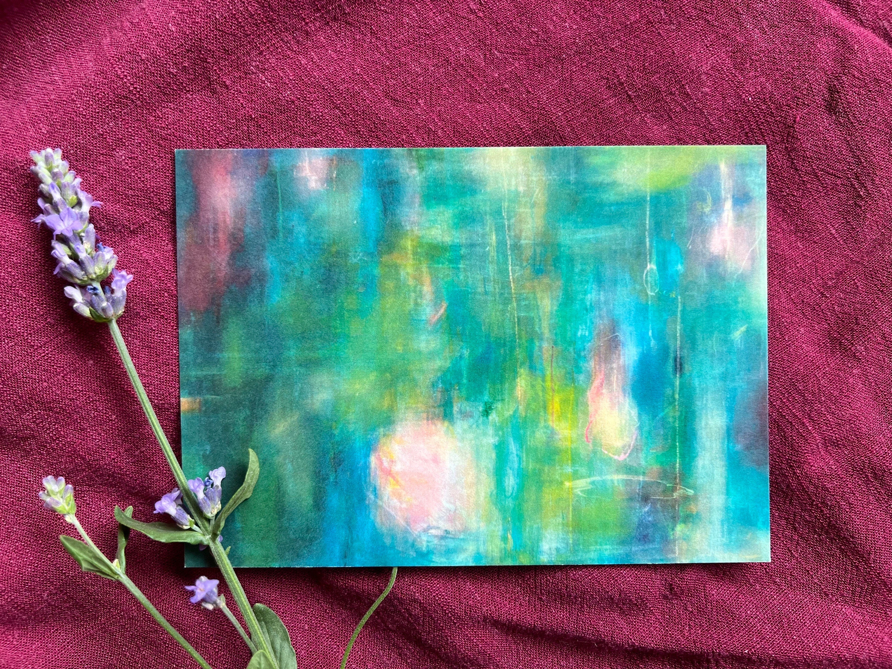 Postkarte „Abstrakt“ | Ein abstraktes Motiv in leuchtenden Farben.