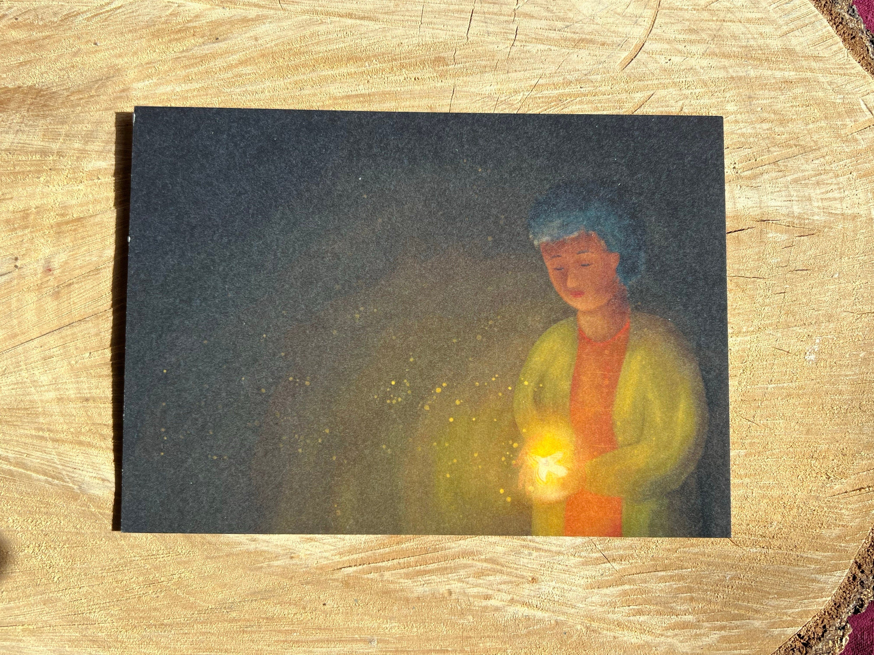 Postkarte "Frieden, der leuchtet" | Eine Illustration über die zarte Hoffnung.