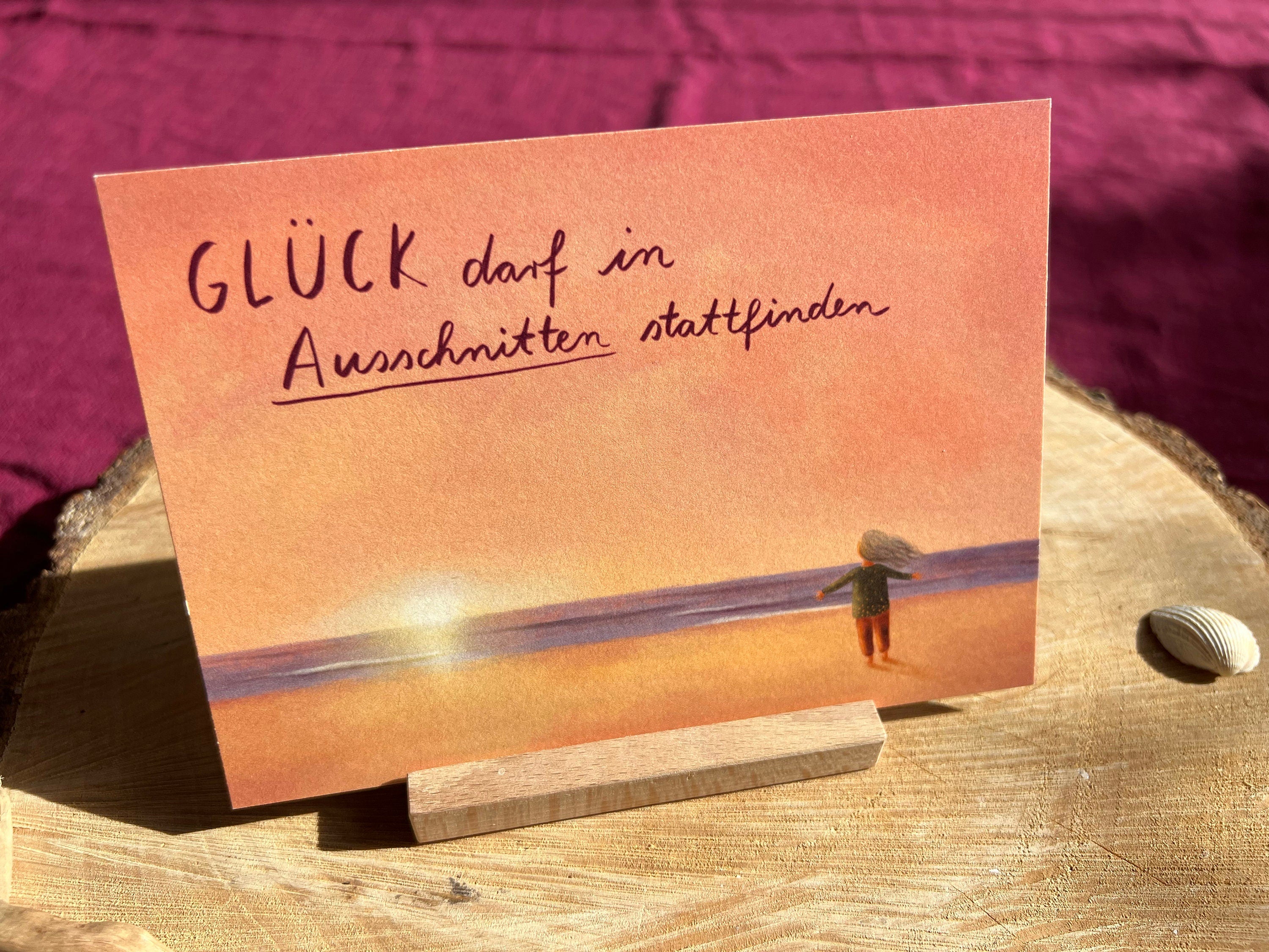 Postkarte "Glück darf in Ausschnitten stattfinden" | Eine Illustration über das kleine Glück.