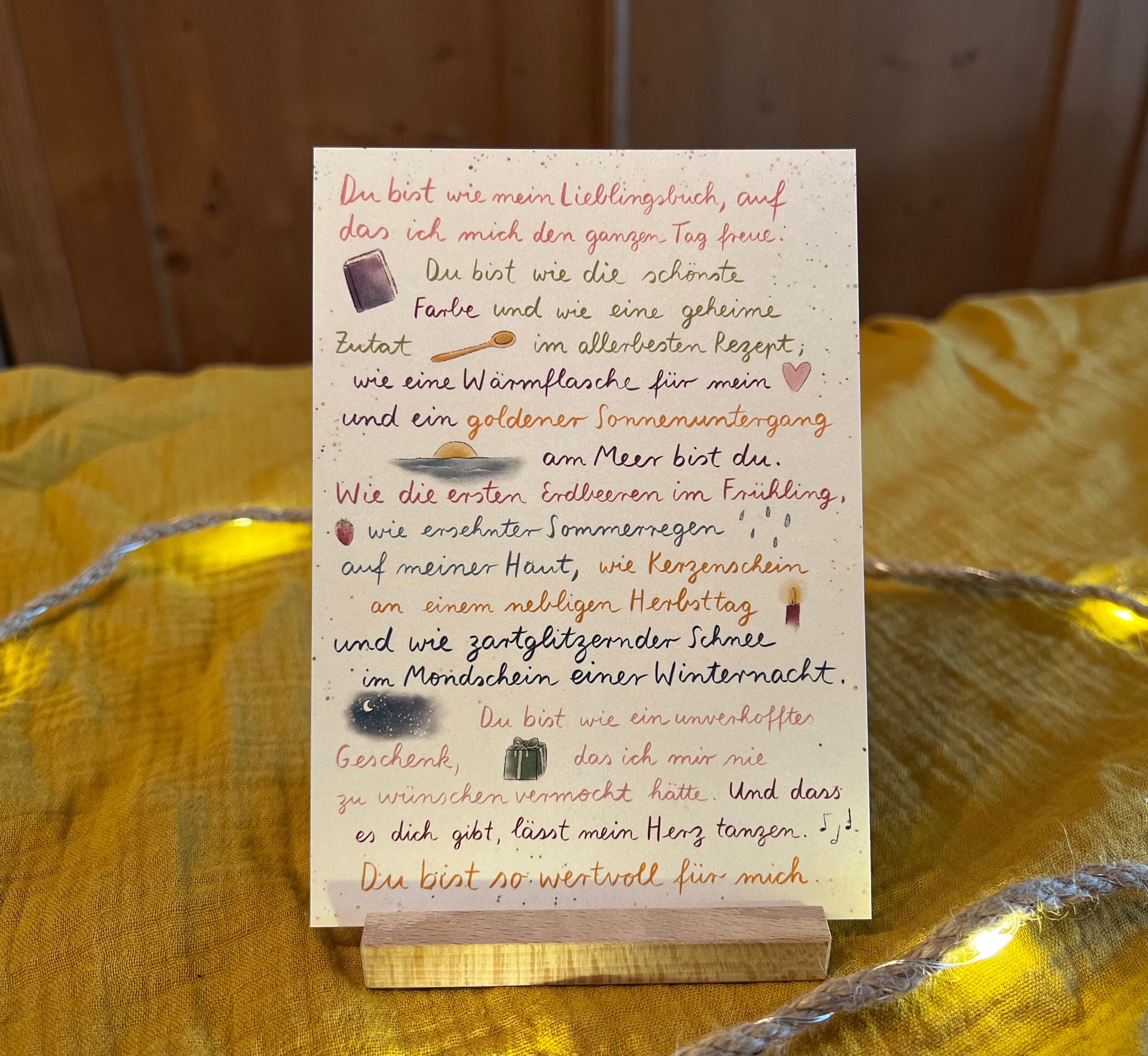 Postkarte "Du bist so wertvoll für mich" | Eine Postkarte mit 12 liebevollen Botschaften - für dich und alle, die dir wertvoll sind.