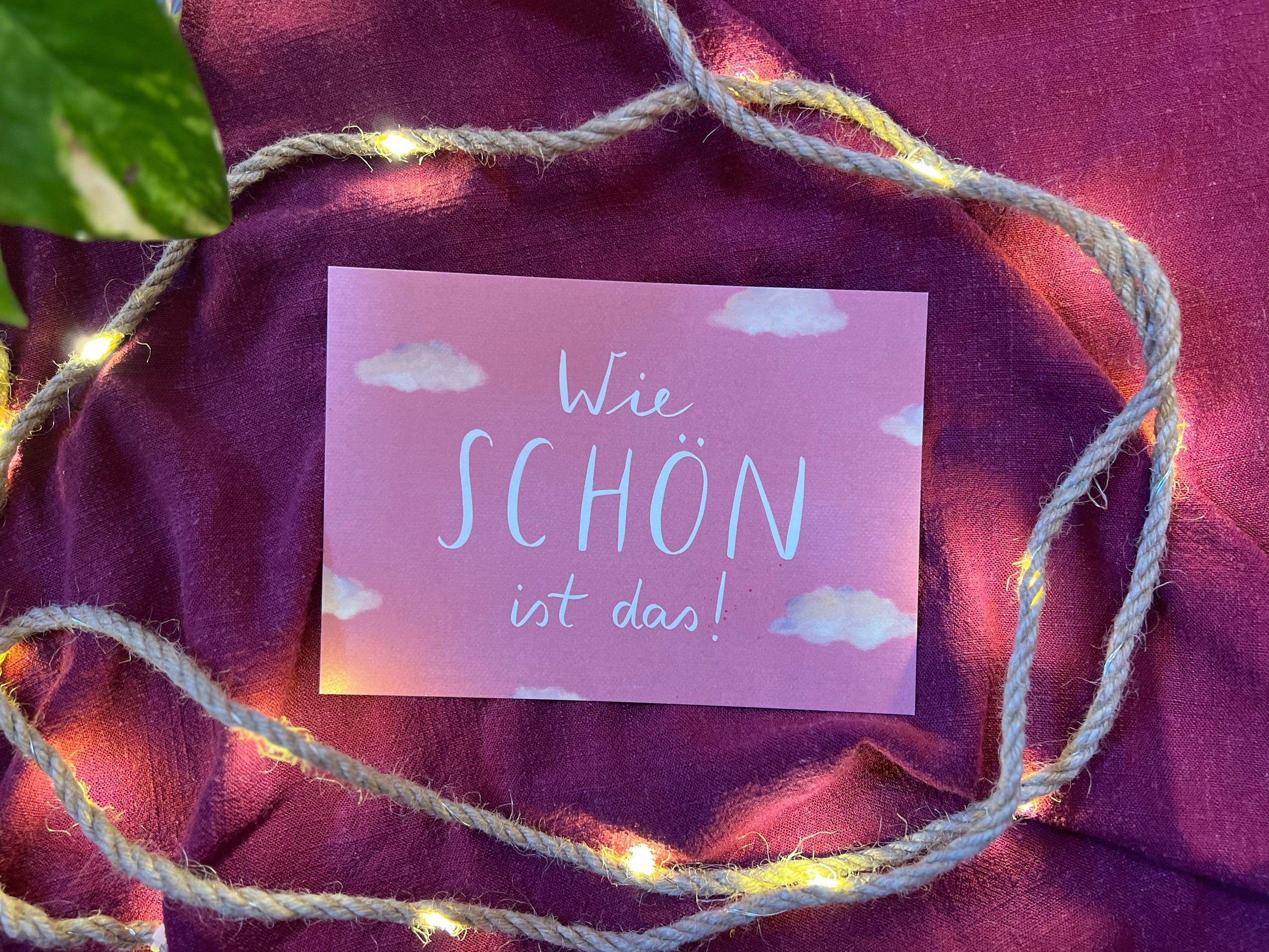 Postkarte "Wie schön ist das!" | Eine Postkarte für alle Gelegenheiten, bei denen du dich freust und mitfreust. Und vielleicht fürs ganz Leben, ein biss