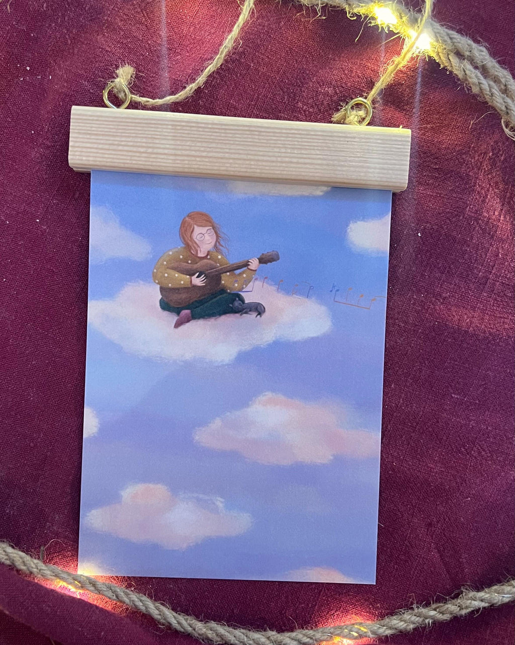 Postkarte „Wolkenort“ | Eine Illustration mit warmweichen Wohlfühlmotiv.