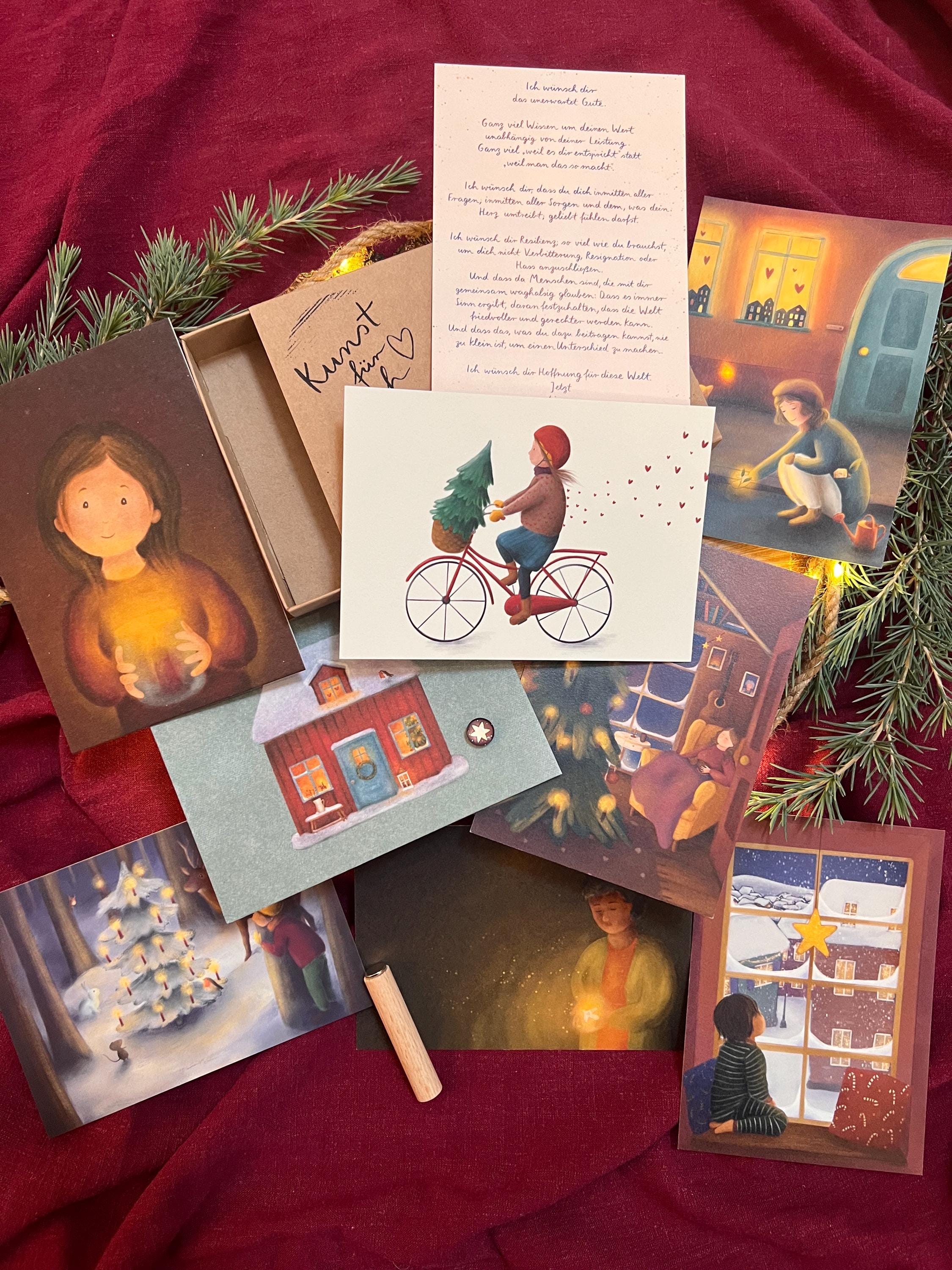 Box „Kunst für dich“ Weihnachtszauber | Eine Schachtel mit 9 Weihnachtsmotiven - als Geschenkset oder für dich selbst.