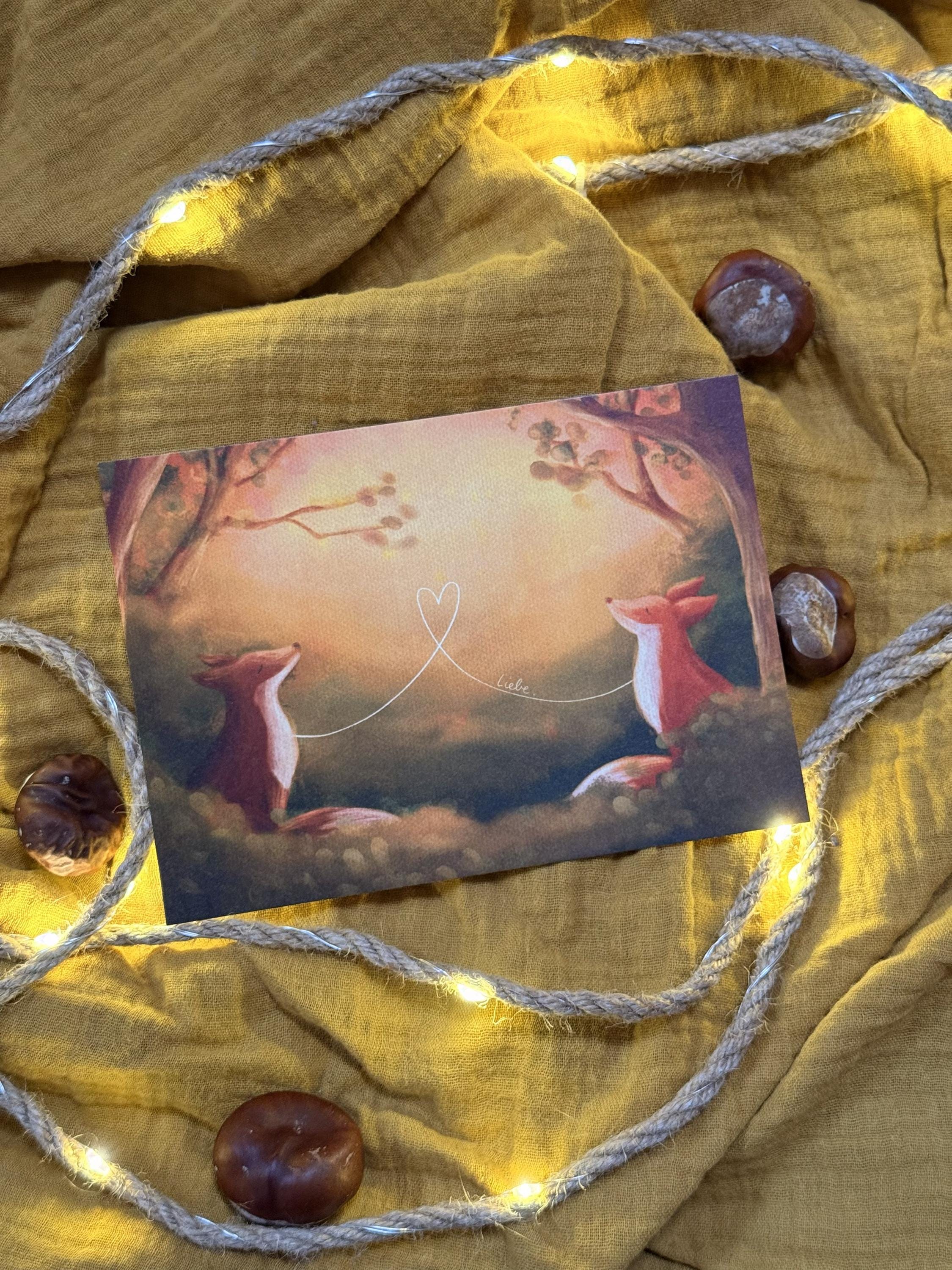 Postkarte „Liebe.“ | Eine Illustration über Verbundenheit, Zuhausegefühl und tiefstem „Wie schön ist das mit uns“.